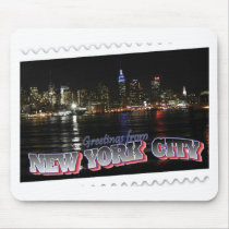 New York Skyline at Night Empire State Mouse Mat