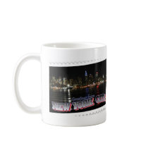 New York Skyline at Night Empire State Coffee Mugs
