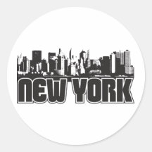 New York Skyline Round Sticker