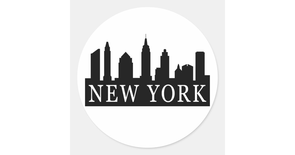 New York Skyline Round Sticker | Zazzle