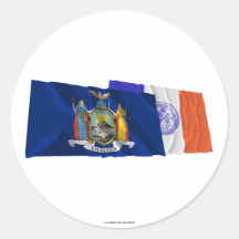 New York State and New York City Flags Stickers