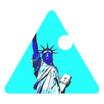 New York Statue of Liberty Pop Art Triangle Sticke Triangle Sticker