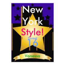 New York Style Sweet Sixteen Invitation-Customise