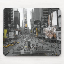 New York Times Square Vintage Black and Yellow Mousepads