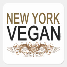 New York Vegan Square Stickers