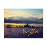 New York Waterfront Sunset Postcard