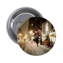 New York Winter - Snow on the Lower East Side Buttons