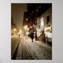 New York Winter - Snow on the Lower East Side Posters