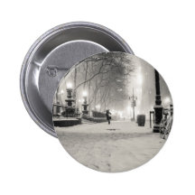 New York Winter - Snowy Night - Bryant Park Pin