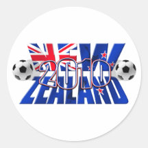 New Zealand 2010 soccer ball Round Sticker