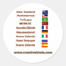 New Zealand, Aotearoa Round Sticker