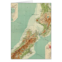 New Zealand Atlas Map Greeting Cards