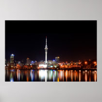 New Zealand: Auckland at Night Print