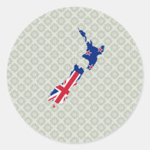 New Zealand Flag Map full size Sticker