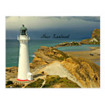 New Zealand Landscape with Lighthouse Postcard