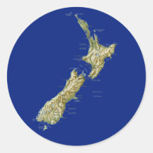 New Zealand Map Sticker
