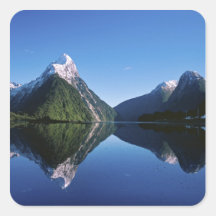 New Zealand, Mitre Peak, Milford Sound, Square Stickers