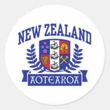 New Zealand Round Stickers