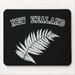 New Zealand Silver Fern Black Mousepad
