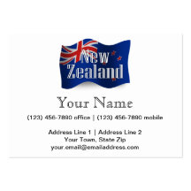 New Zealand Waving Flag Business Card