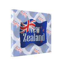 New Zealand Waving Flag Gallery Wrap Canvas