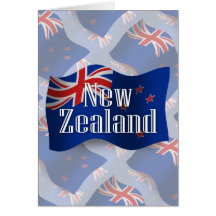New Zealand Waving Flag Greeting Cards