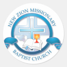 new zion missionary baptist church round stickers