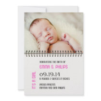 Newborn Baby Girl Announcement Card