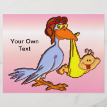 Newborn Baby Girl Arrival - A Stork Delivery Personalized Flyer