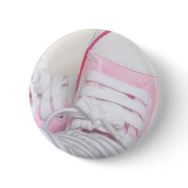 newborn baby shoes pinback button