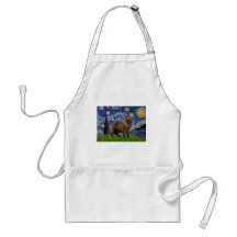 Newfie (brown2) - Starry Night Apron