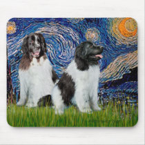 Newfie Landseer Pair - Starry Night Mouse Mats