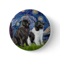 Newfie Pair (B1+L) - Starry Night Pinback Button