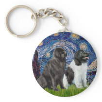 Newfie Pair (B1+L) - Starry Night Key Chain