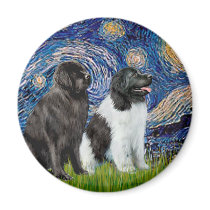 Newfie Pair (B1+L) - Starry Night Refrigerator Magnet