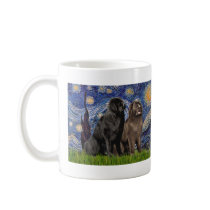 Newfie Pair - Starry Night Coffee Mugs