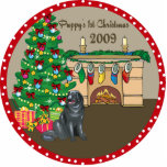 Newfie Puppy's First Christmas Ornament 2009 Photo Cutout