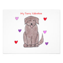 Newfoundland Chocolate Furry Valentine Announcements