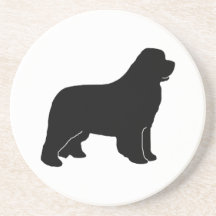 Newfoundland Dog silhouette Beverage Coasters