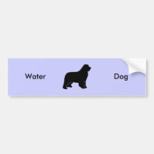 Newfoundland dog silhouette bumper stickers