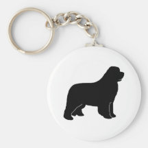 Newfoundland dog silhouette keychain