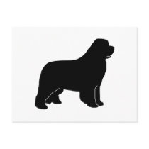 Newfoundland dog silhouette postcard
