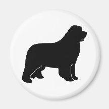 Newfoundland dog silhouette refrigerator magnet