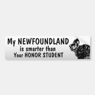 Newfoundland dog - Smarter than student - funny Bumper Sticker