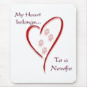 Newfoundland Heart Belongs mousepads