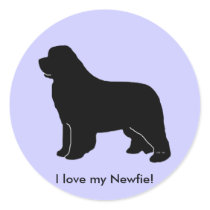 newfoundland silhouette round sticker
