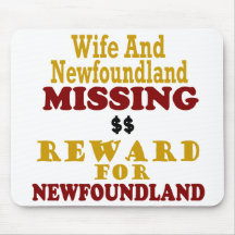 Newfoundland & Wife Missing Reward For Newfoundlan Mousepad