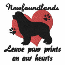 Newfoundlands Leave Paw Prints Embroidered Shirt