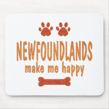 Newfoundlands Make Me Happy Mouse Mat