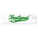 Newlywed '09 (Baseball Script Green) bumper stickers